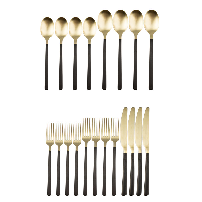 Ensemble de couverts 20 pièces Beacon, service pour 4, Noir / champagne