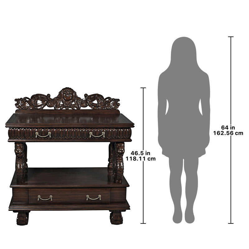Lord Raffles Gothic Revival Mahogany Sideboard with Winged Lions