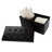 Storage Ottoman - 30-Inch Folding Faux Leather Footrest, Linen Chest, or Bench with Removable Bin for Living Room or Bedroom by Home-Complete (Black)
