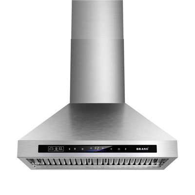 Hotte murale en acier inoxydable de 36 pouces, hotte de cuisine convertible 900 CFM avec commande tactile, ventilateur à 4 vitesses, filtres à chicane lavables au lave-vaisselle et lumières à DEL à intensité variable et filtre à charbon