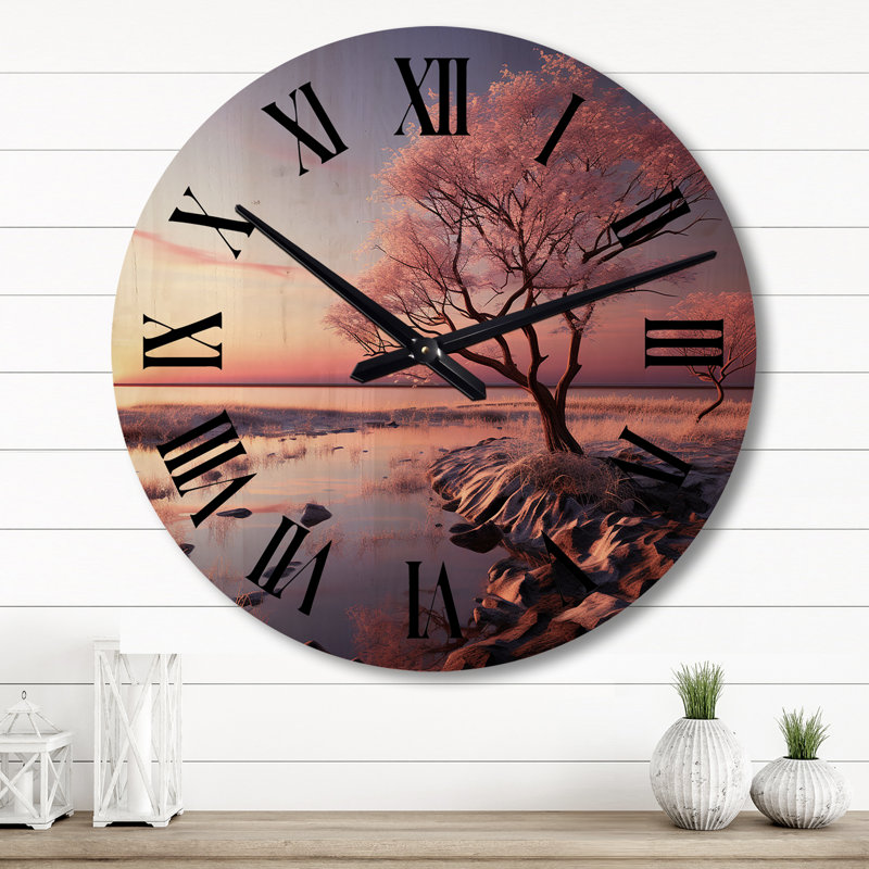Horloge murale en bois rose, Grand
