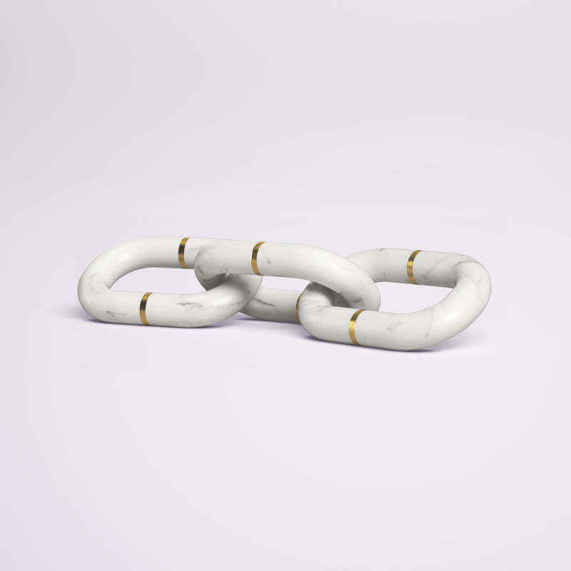 Annelijn Marble Chain with Brass Accent Sculpture