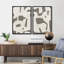 Ensemble de 2 pièces de style Mid-Century verdâtre brun clair à motif abstrait, simple et minimaliste, art moderne encadré sur toile-2041046689-2041046693