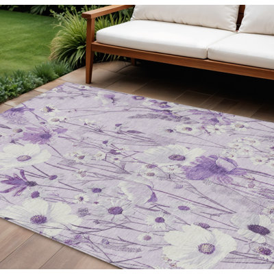 Tapis lavable et lilas d'intérieur 9 pi x 12 pi lavande et lilas