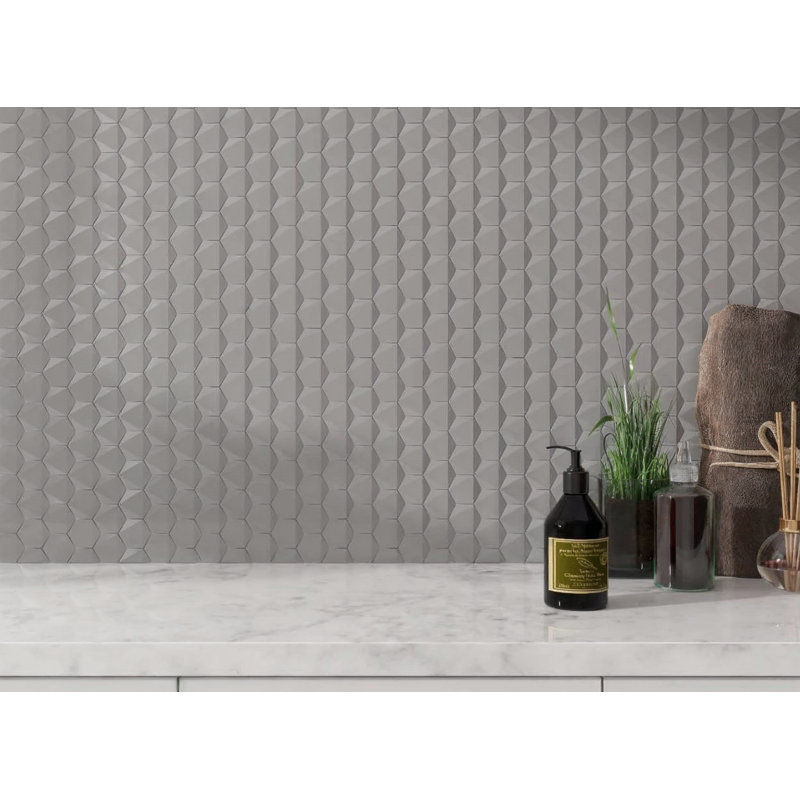 Mosaïque argentée brillante Fulton, Argent