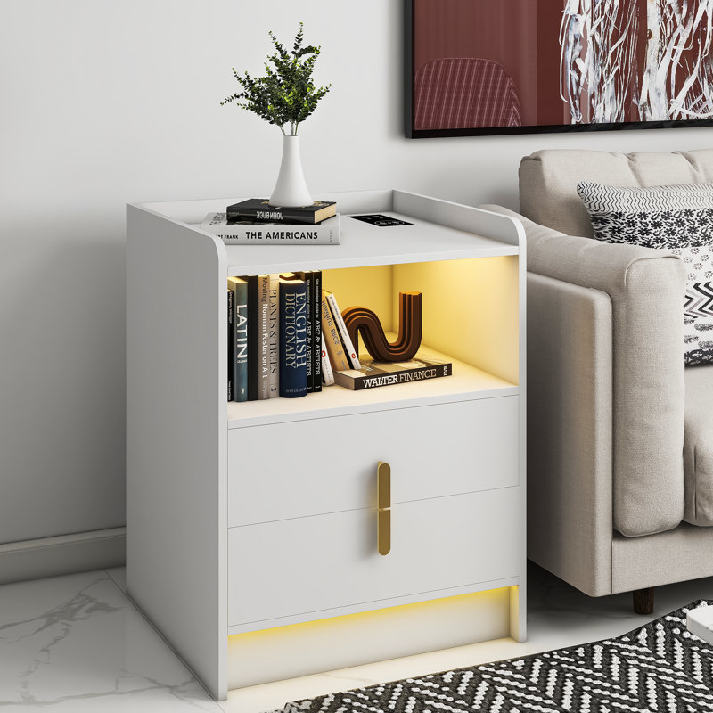 Klaudio 16.7'' W Nightstand, White