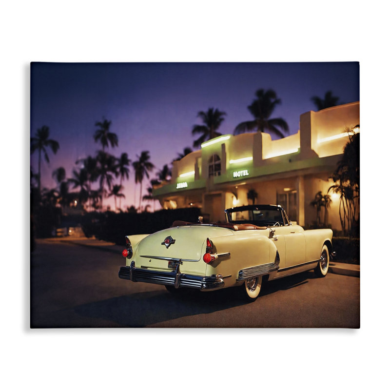 Art antique sur toile, "Tropical Car Tropical" par Noah Bay, H 24 po x l 30 po