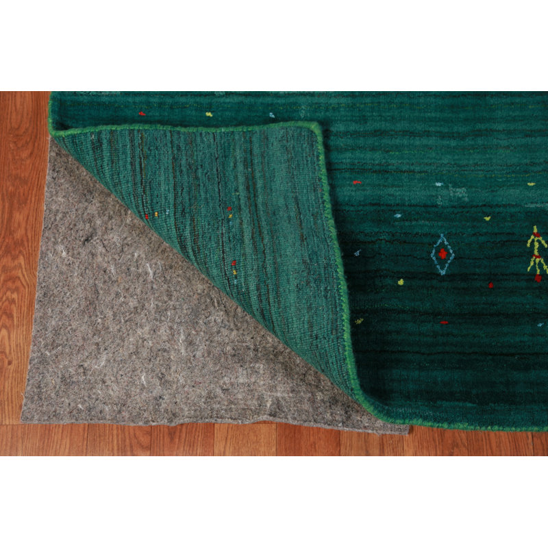 Tapis tribal vert Gabbeh 8 x 10