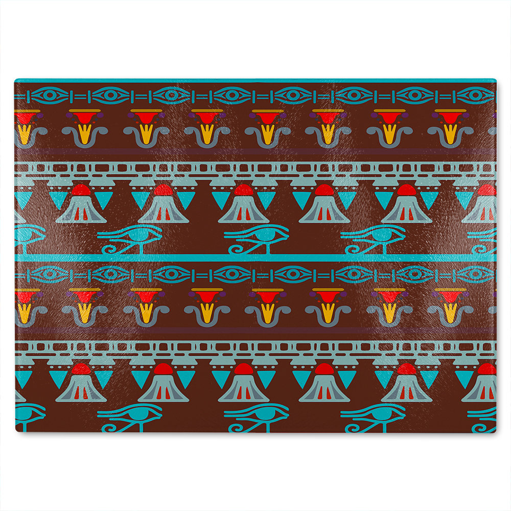 Ethnic Silhouettes Glass Chopping Board