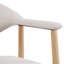 Chaises de salle à manger rembourrées avec dossier incurvé, tissu beige et structure en bois d'hévéa naturel, ensemble de 2