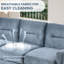 Canapé modulaire polyvalent en velours 3 pour la maison - bleu gris, coussins confortables, détachables, conception compacte, magnifique canapé 3, bureau