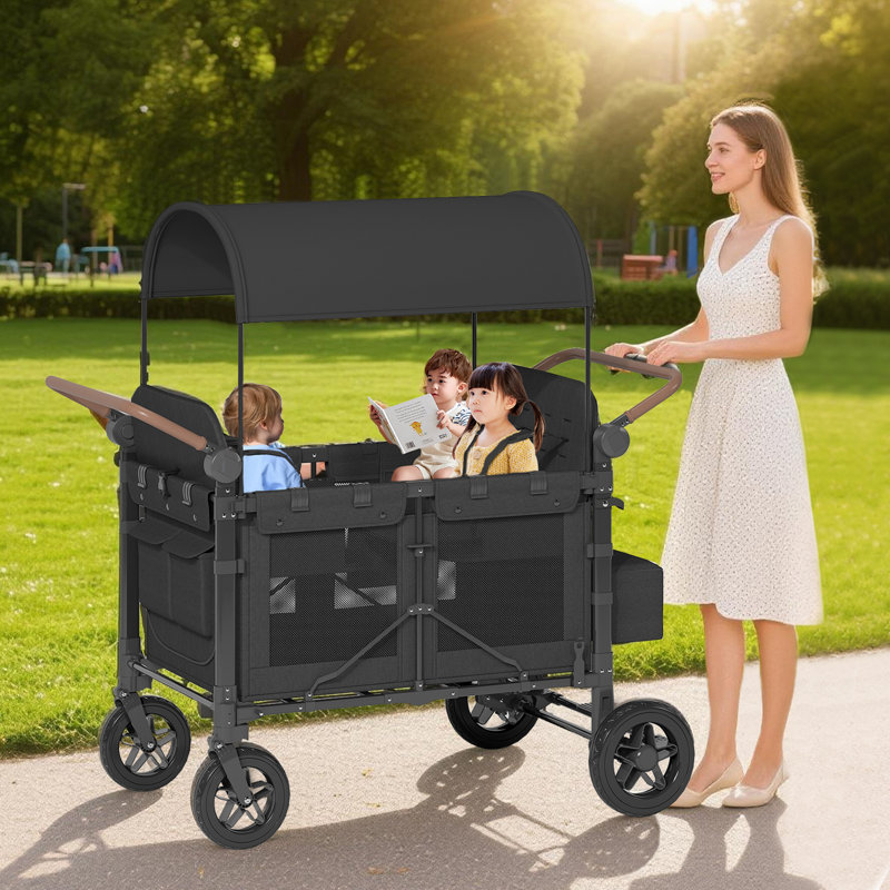 Chariot pliant moderne en métal avec auvent amovible