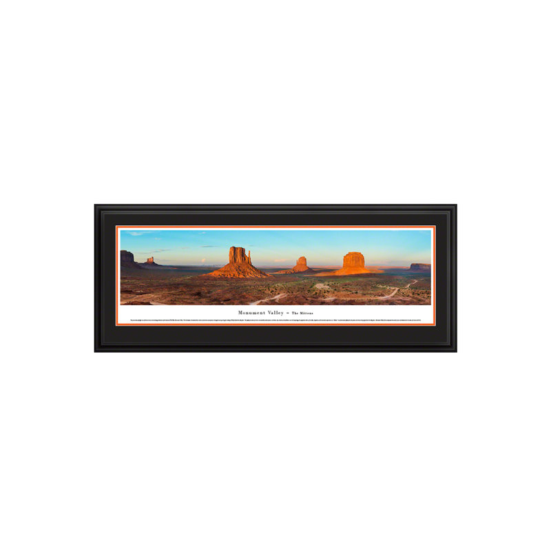 Affiche panoramique, Monument Valley, The Mittens, Encadré, H 13,75 po x l 40,25 po