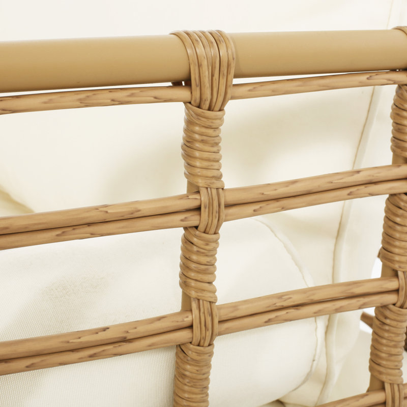 Ensemble de chaises d'appoint en rotin avec table d'appoint 2 pièces Christopher Knight Home