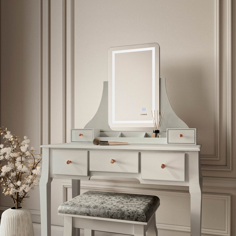 Rochdale Dressing Table with Mirror, Grey