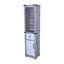 Grande tour en lin, salle de bain, salon, gris + blanc, étroit, armoire de rangement, 3 tablettes réglables, tiroir, salle de bain en bois composite blanc