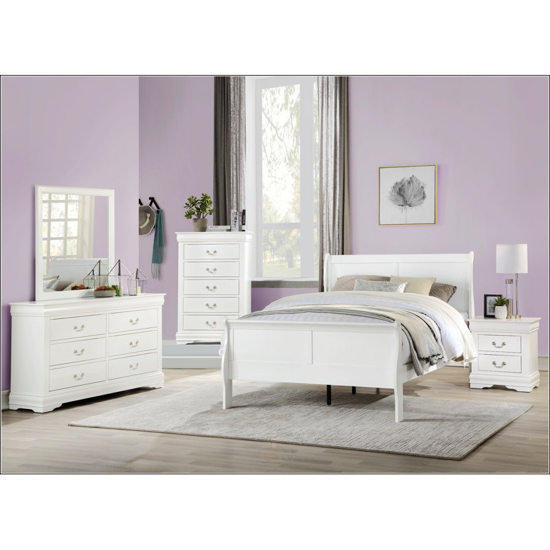 White Finish Queen Bed