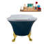 Baignoire de trempage sur pieds 60 "avec drain, pattes et plateau en bambou 60" Streamline-90706726-90706727
