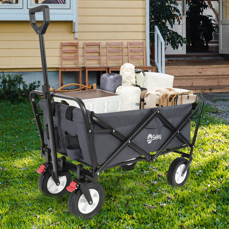 Foldable Trolley, Grey/Brown/Blue