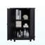 Armoire de rangement en coin noire avec plateau réglable