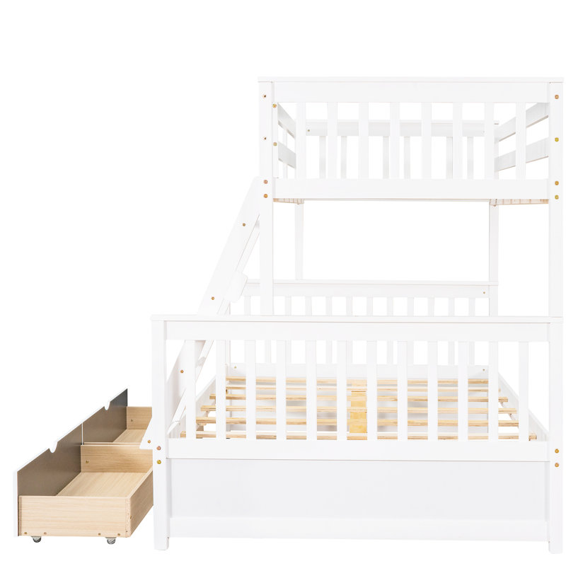 Lit simple superposé uni blanc avec rangement - Améliore l'organisation de la pièce et convient à différentes tailles de chambre à coucher