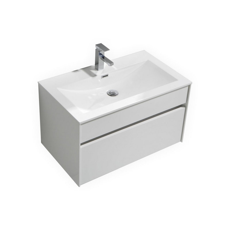 Ensemble de meuble-lavabo mural simple 32 po Agneza Fitto