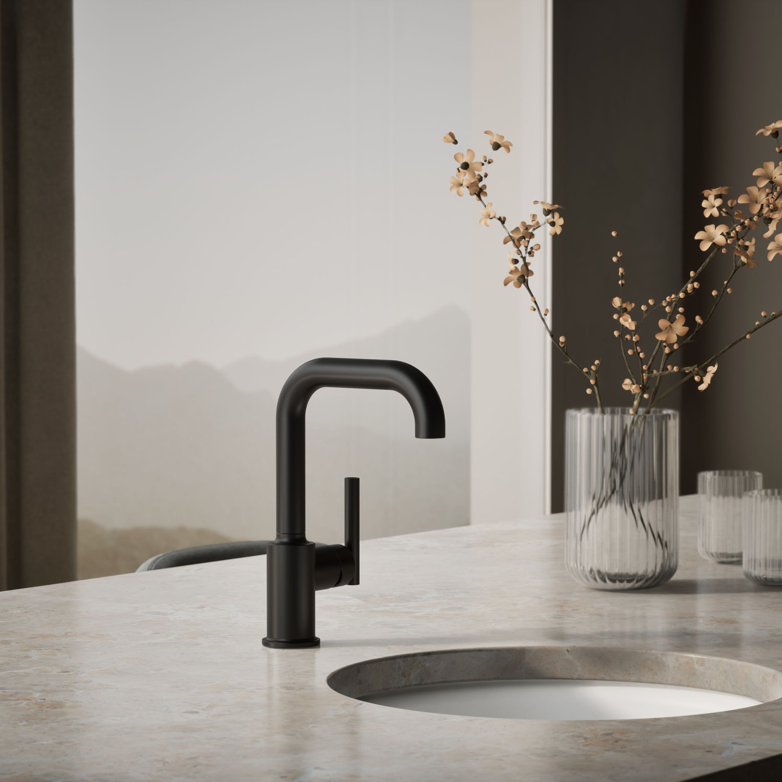 Purist Bar Faucet with Accessories, Matte Black