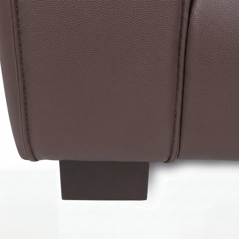 Fauteuil club Suheil, Simili cuir brun foncé
