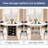 Round Dining Table With Fridge Space, Modern White Faux Marble Kitchen Tables,wood Dining Room Table With Storage Shelf, Circle Dinner Tables For Home-804960371