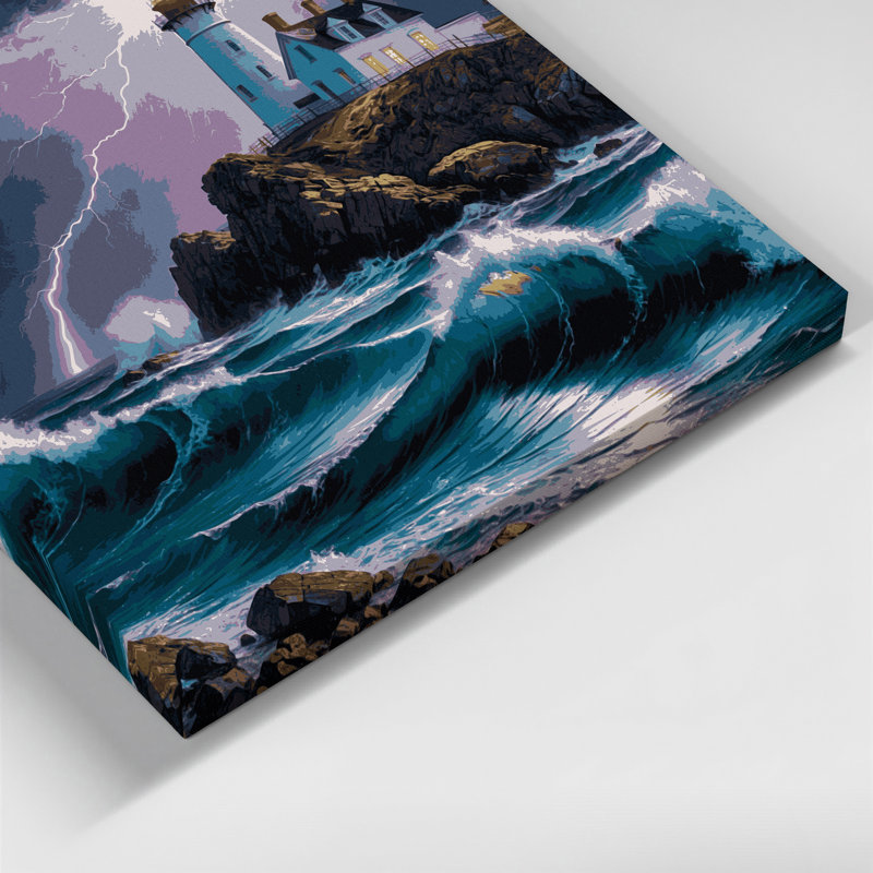 Art mural sur toile, "Phares nautiques" gris