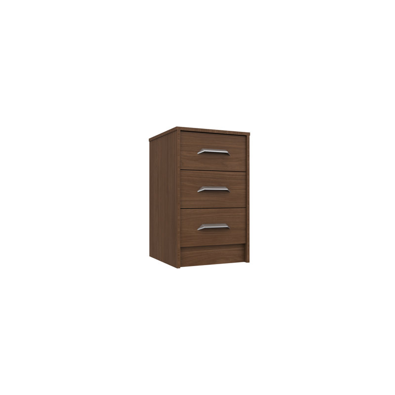Zakariyah 38.3cm W Manufactured Wood Bedside Table, Walnut
