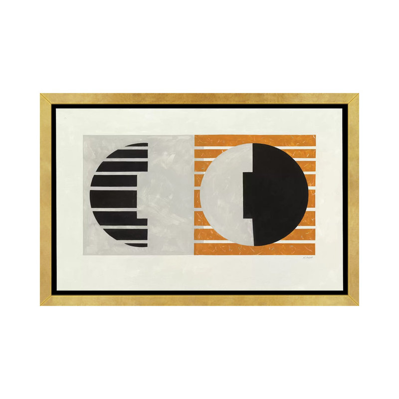 Latitude par Mike Schick - impression d'art graphique, H 40 po x l 60 po x 1,5 po, Cadre flottant doré