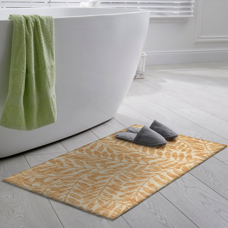 Eryx Chenille Washable Floral Indoor / Outdoor Rug, Rectangle 1'8" x 2'6"