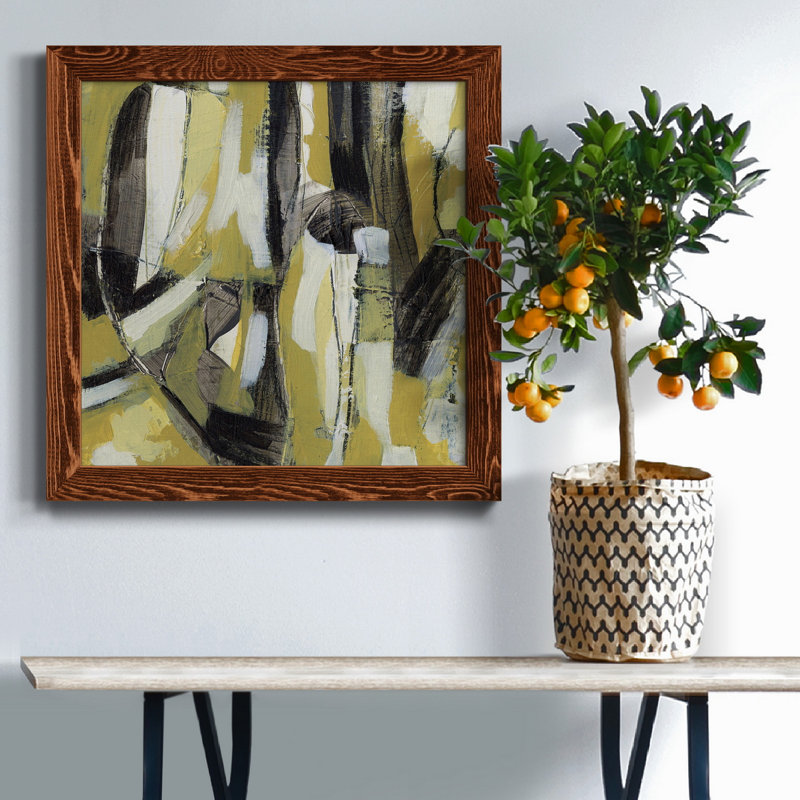 Toile encadrée Citron Rhythm III-Premium - prête à être accrochée, H 31,5 po x l 31,5 po x P 1,5 po, Érable encadré