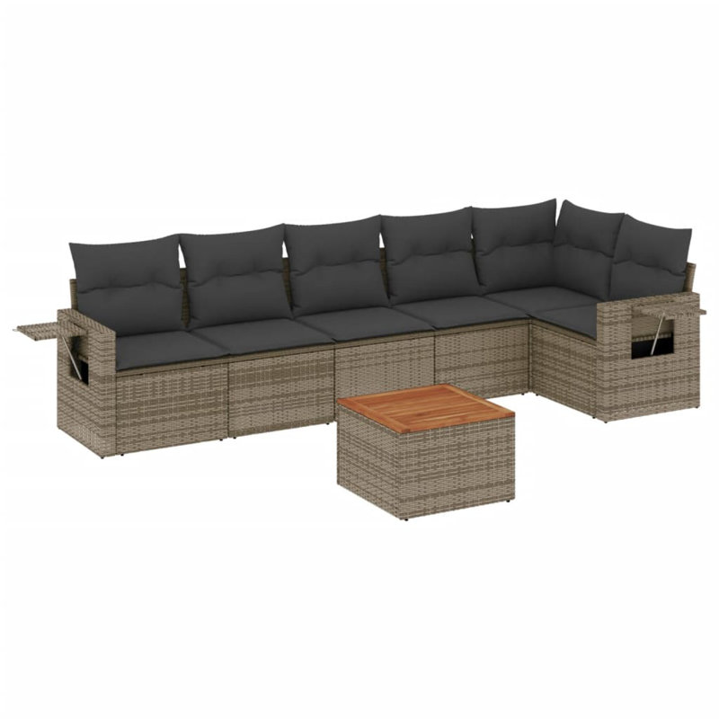 Vidaxl Garden Sofa Set Grey, Dark Grey