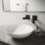Lavabo de salle de bain à vasque ronde fait à la main blanc mat L 16 po x l 16 po x H 5 po Lotus