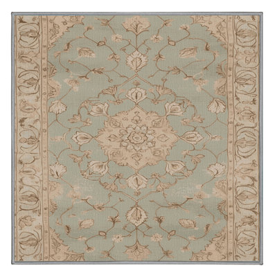 Tapis gris Tabriz lavable à la machine