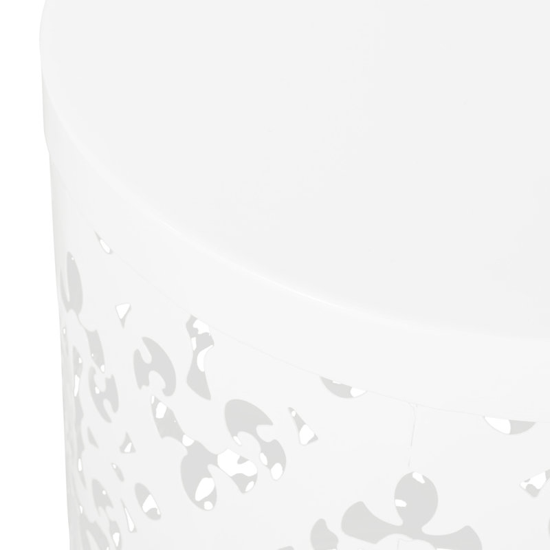 Tables de bout en métal S / 2, élégance moderne avec décoration en fer, table blanche, pour une touche sophistiquée, sans assemblage