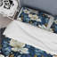 Ensemble de housse de couette à motif de fleurs blanches et bleues I-1565342622