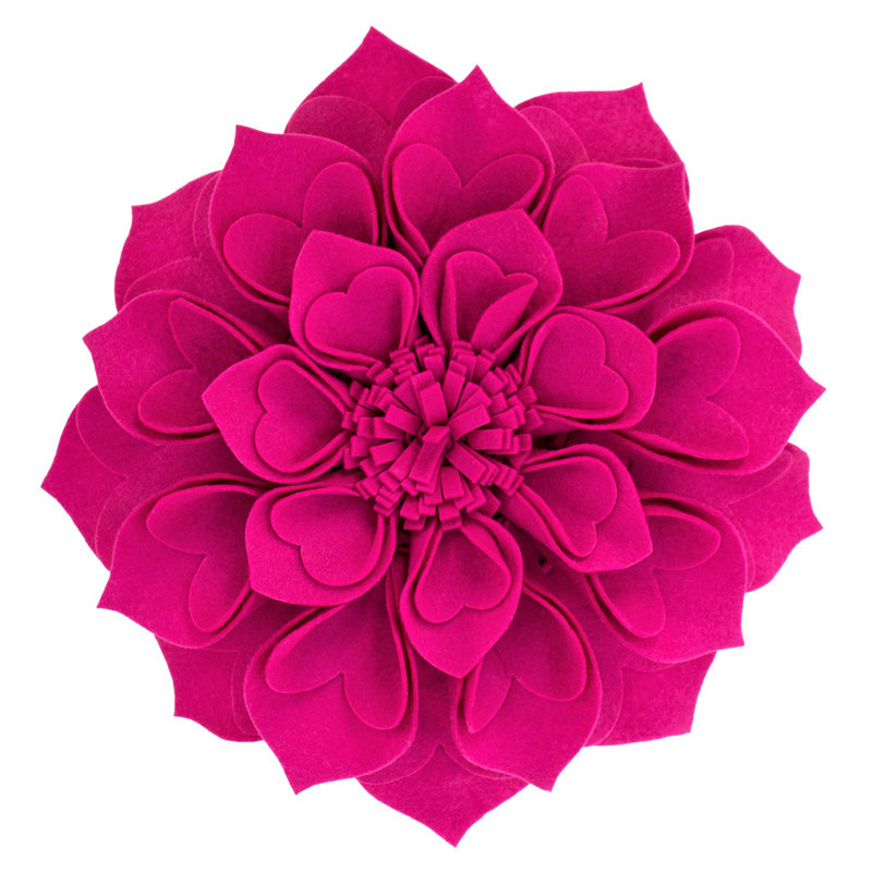 Floral Throw Pillow, 16" x 16", Magenta