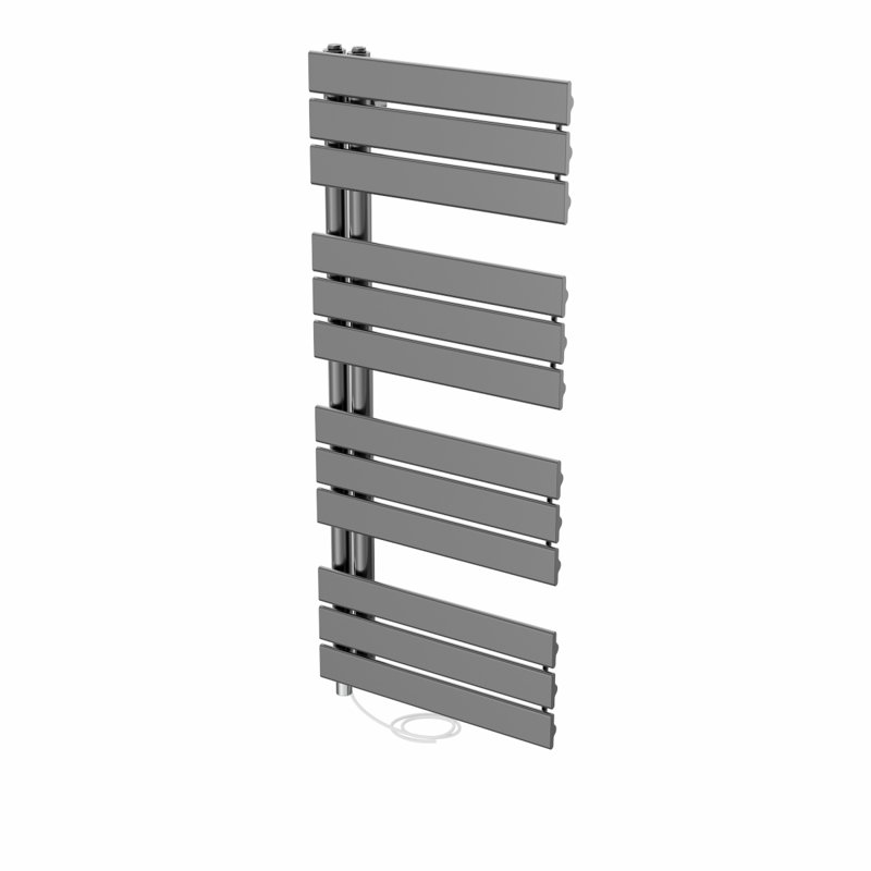 Roianne Designer Towel Rail Heated Towel Rails, 112.6cm H x 50cm W x 6.7cm D, Gunmetal