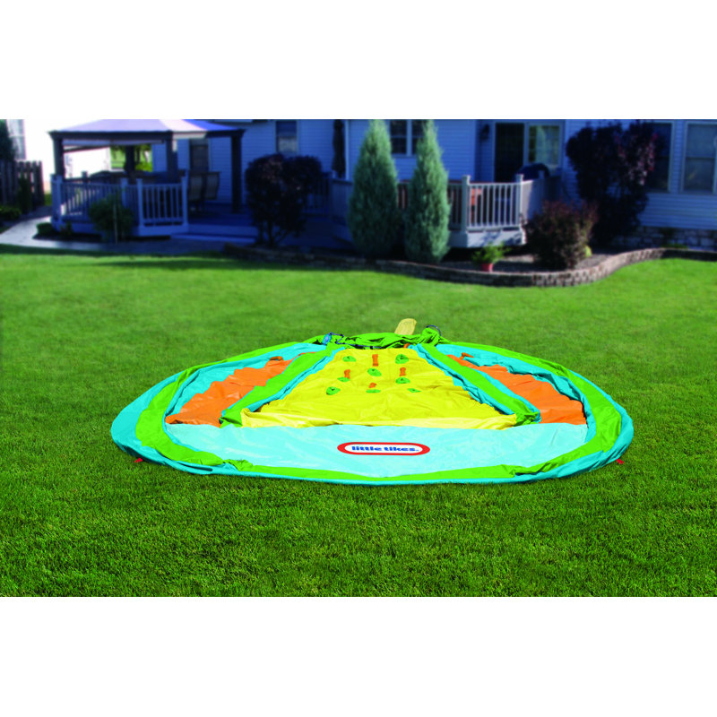 Blue and Yellow Inflatable Water Slide with Blower