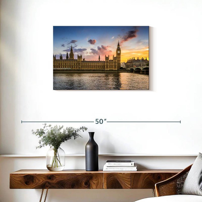 Nicci Big Ben contre le coucher du soleil, H 20 po x l 30 po