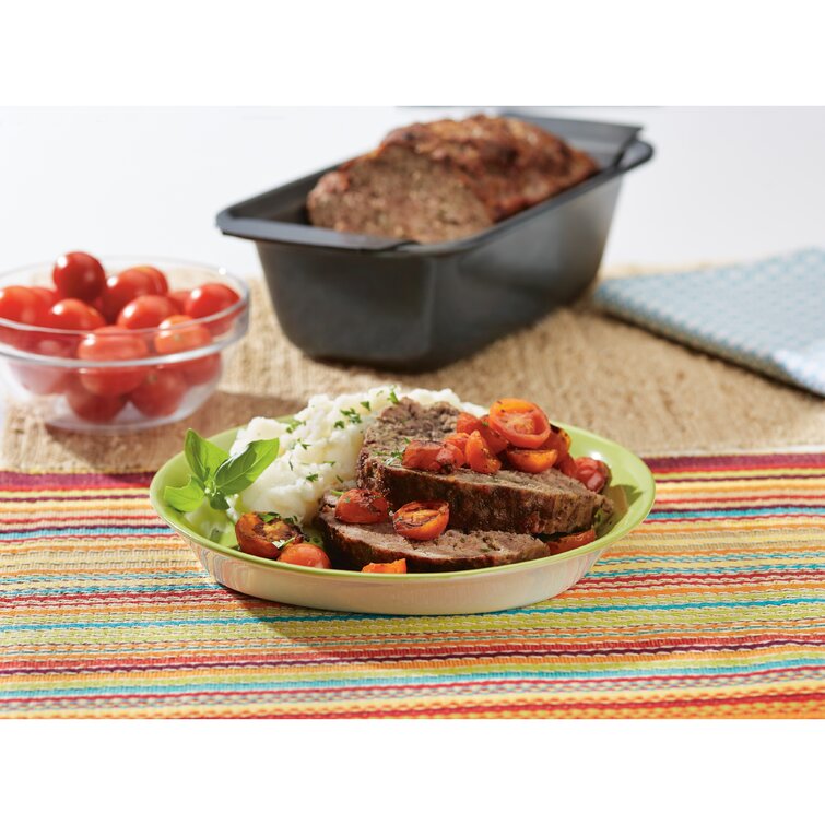 Elbee Home Premium Non-Stick 9 Inch Meatloaf Pan with Easy Removal  Perforated Tray Insert Made of Durable Carbon Steel