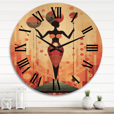 Horloge murale en bois massif Nixen