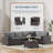 7-Piece Wicker Patio Conversation Set With Cushions,Coffee Table And Outdoor Fire Pit Table With Aluminum Top, PE Rattan Base, And  White Glass Wind Guard-1437616407
