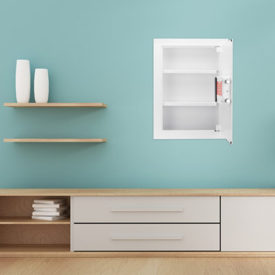 Cabine murale biométrique blanche - Module 120 empreintes digitales, étagères réglables, construction robuste en acier avec système de reconnaissance et de protection, 2 modules amovibles