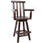 Tabouret de bar rustique - fabrication en bois de sapin, chaise avec repose-pieds, accoudoir large, tabouret de cuisine rustique, grand fauteuil bistro