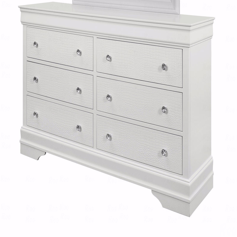 Commode blanche crocodile métallique, Blanc