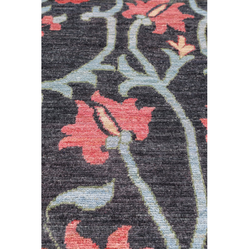 New Afghani Suzani Wool On Cotton 9Ftx11ft10in Charcoal